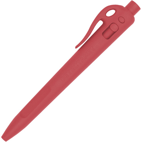 Stylo &agrave; bille d&eacute;tectable avec agrafe, Rouge, 1 mm, R&eacute;tractable Distribution Industrielle GC