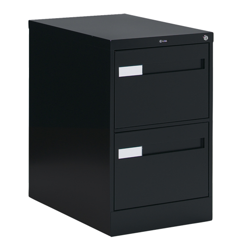 Vertical Filing Cabinet with Recessed Drawer Handles, 2 Drawers, 18.15" W x 26.56" D x 29" H, Black Distribution Industrielle GC