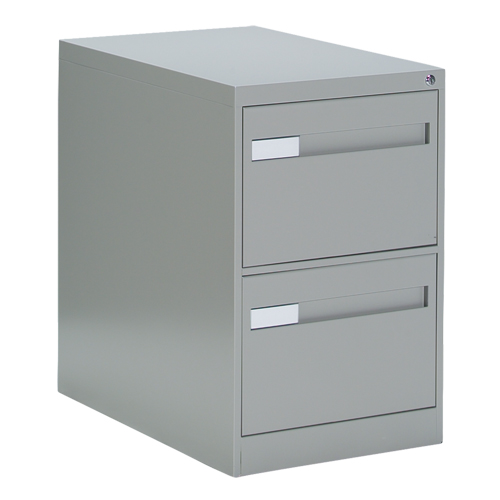 Vertical Filing Cabinet with Recessed Drawer Handles, 2 Drawers, 18.15" W x 26.56" D x 29" H, Grey Distribution Industrielle GC