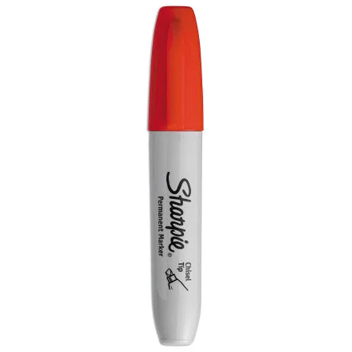Marqueur permanent, Rouge, Pointe Ciseau Distribution Industrielle GC