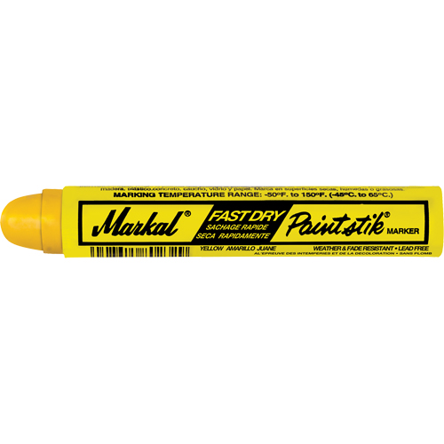 Fast Dry Paintstik&reg; Paint Marker -50° to 150°F, Solid Stick, Yellow Distribution Industrielle GC