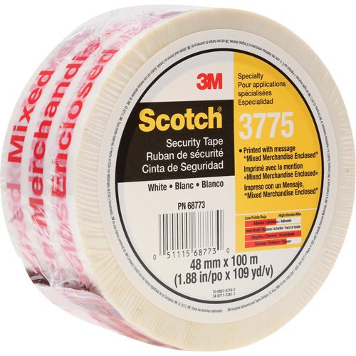 Ruban d'emballage Scotch 3775 avec message, Adh&eacute;sif Thermofusible, 2 mils, 48 mm (1-22/25") x 100 m (328') Distribution Industrielle GC