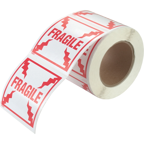 "Fragile" Special Handling Labels, 4" L x 4" W, Red on White Distribution Industrielle GC
