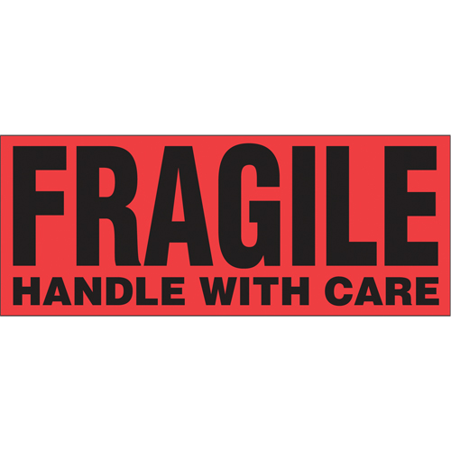 &eacute;tiquettes pour traitement sp&eacute;cial Fragile Handle with Care, 5" lo x 2" la, Noir/rouge Distribution Industrielle GC