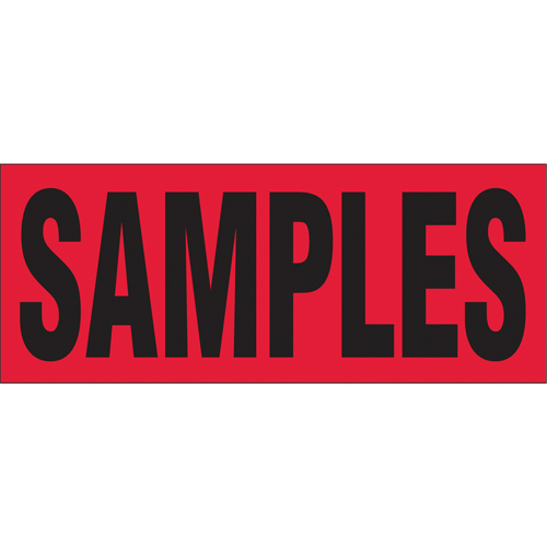 "Samples" Special Handling Labels, 5" L x 2" W, Black on Red Distribution Industrielle GC