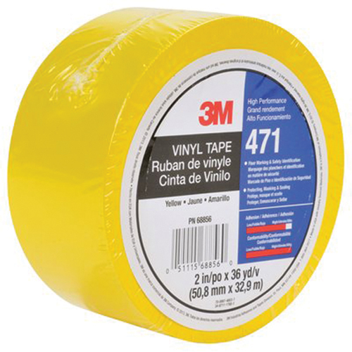 471 Vinyl Tape, 50.8 mm (2") W x 32.9 m (108') L, 5.3 mils, Yellow Distribution Industrielle GC
