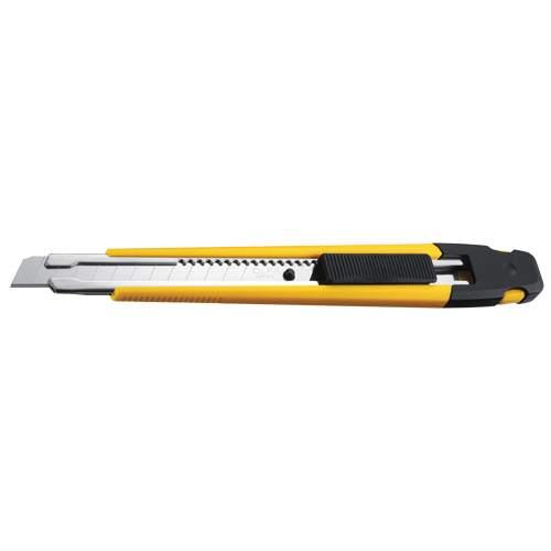 Precision Knife with Pocket Clip, 9 mm, Silver, Rubber Handle Distribution Industrielle GC