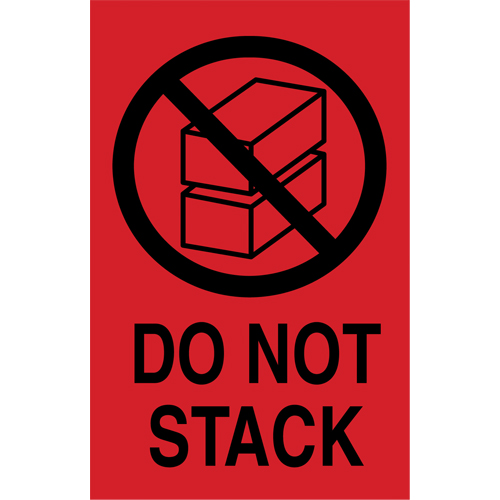 &eacute;tiquettes  Do Not Stack  pour envoi international, 6" lo x 4" la, Noir/rouge Distribution Industrielle GC