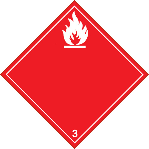 TDG Shipping Labels, Class 3, Flammable Liquids, Vinyl Distribution Industrielle GC