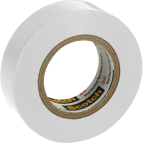 Rubans en vinyle pour codage en couleurs 35 Scotch, 12,7 mm (1/2") x 6,1 m (20'), Blanc, 7 mils Distribution Industrielle GC
