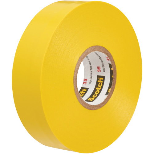 Rubans en vinyle pour codage en couleurs 35 Scotch, 12,7 mm (1/2") x 6,1 m (20'), Jaune, 7 mils Distribution Industrielle GC
