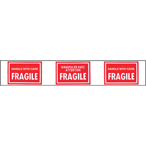 Rubans avec messages pr&eacute;-imprim&eacute;s, 1-7/8" la, Blanc/rouge Distribution Industrielle GC