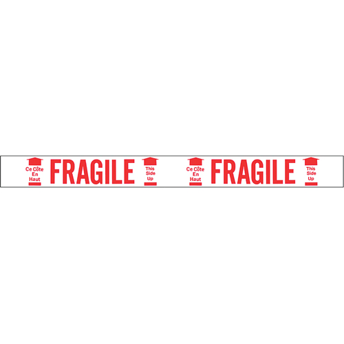 Ruban imprim&eacute; bilingue – Fragile ce c&ocirc;t&eacute; en haut, Rouge/blanc Distribution Industrielle GC
