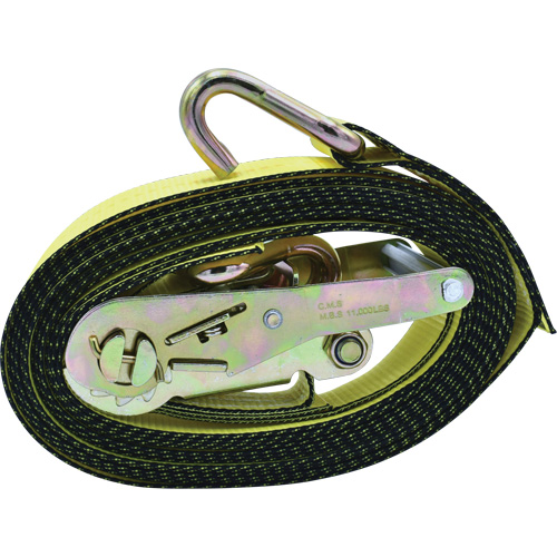 Tendeurs d'arrimage &agrave; cliquet, Crochet en J, 2" , 16' , Charge d'utilisation max. 10 000 lb Distribution Industrielle GC