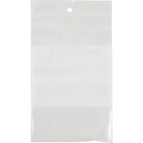 White Block Poly Bags, Reclosable, 6" x 4", 2 mils Distribution Industrielle GC