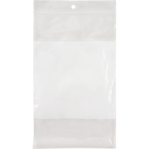 White Block Poly Bags, Reclosable, 8" x 5", 2 mils Distribution Industrielle GC
