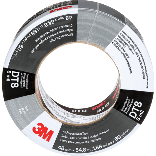 DT8 All-Purpose Duct Tape, 8 mils, Silver, 48 mm (2") x 55 m (180') Distribution Industrielle GC