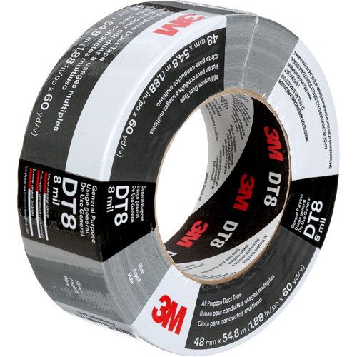 DT8 All-Purpose Duct Tape, 8 mils, Silver, 48 mm (2") x 55 m (180') Distribution Industrielle GC