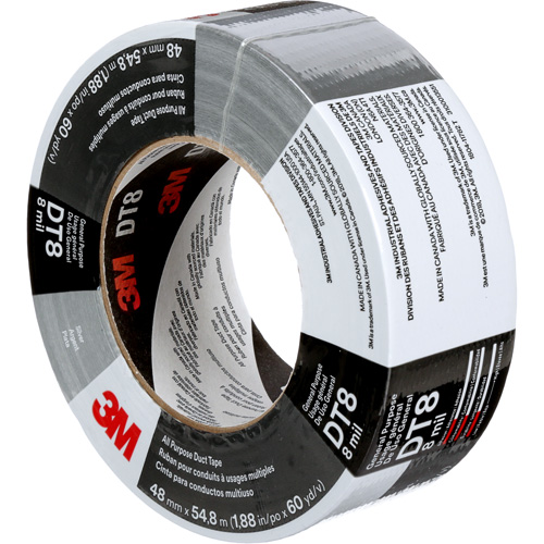 DT8 All-Purpose Duct Tape, 8 mils, Silver, 48 mm (2") x 55 m (180') Distribution Industrielle GC