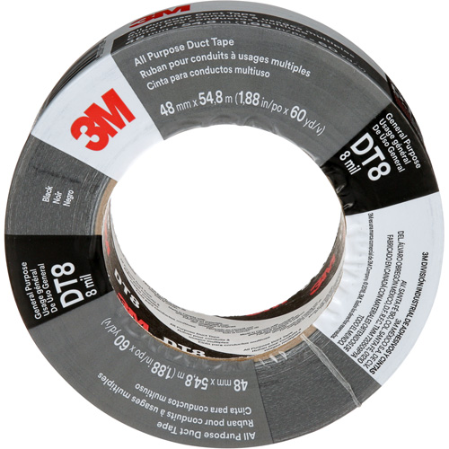 Ruban adh&eacute;sif tout usage DT8, 8 mils, Noir, 48 mm (2") x 55 m (180') Distribution Industrielle GC