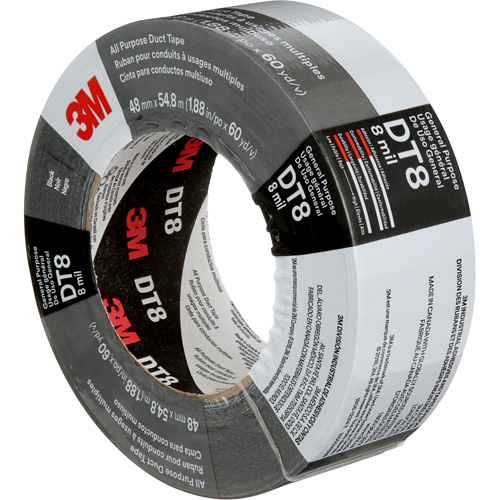 Ruban adh&eacute;sif tout usage DT8, 8 mils, Noir, 48 mm (2") x 55 m (180') Distribution Industrielle GC