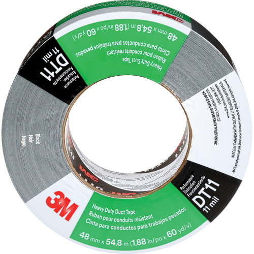 DT11 Heavy-Duty Duct Tape, 11 mils, Black, 48 mm (2") x 55 m (180') Distribution Industrielle GC