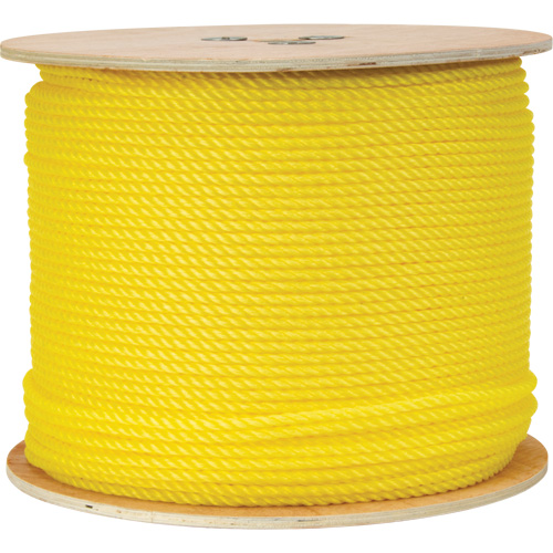 Corde jaune tress&eacute;e 1/4", Polypropyl&egrave;ne, 1300' Distribution Industrielle GC