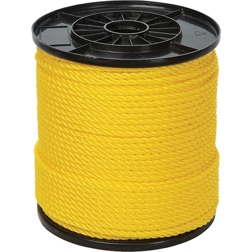 Corde torsad&eacute;e jaune &agrave; trois brins 1/4", Polypropyl&egrave;ne, 550' Distribution Industrielle GC