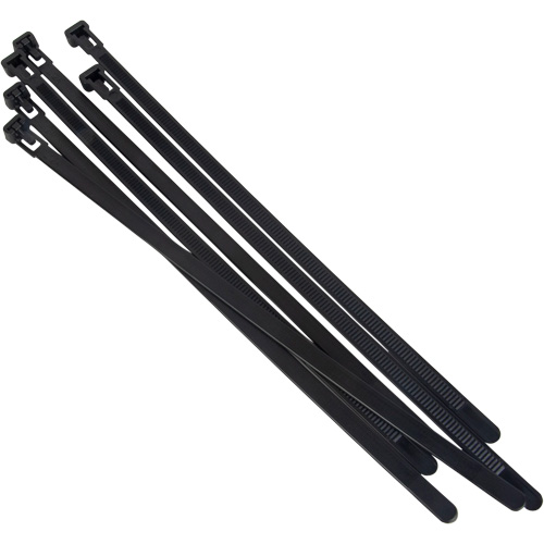 Attache-c&acirc;ble r&eacute;utilisable, Longueur 8", R&eacute;sistance &agrave; la traction 50 lb, Noir Distribution Industrielle GC