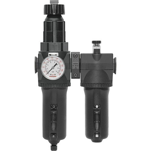 Filtre + r&eacute;gulateur + lubrificateur &agrave; drain manuel avec bol en m&eacute;tal et manom&egrave;tre Modulair 400, 1/2" NPT Distribution Industrielle GC
