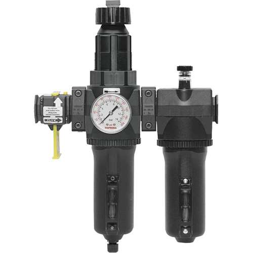 Filtre + r&eacute;gulateur + lubrificateur &agrave; drain manuel avec bol standard et manom&egrave;tre Modulair 400, 3/4" NPT Distribution Industrielle GC