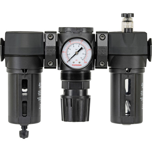 Filtre, d&eacute;tendeur & lubrificateur Modulair 200 avec drain manuel & bol standard, 3/8" NPTF Distribution Industrielle GC