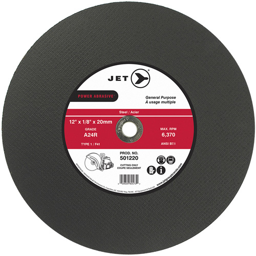 Meules &agrave; tronçonner POWER ABRASIVE, 12" x 1/8", Arbre de 20 mm, Type 1, 6370 Tr/min Distribution Industrielle GC