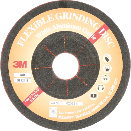 Disque de meulage flexible, 4-5/8", Oxyde d'aluminium, 22 mm, Type WA Distribution Industrielle GC