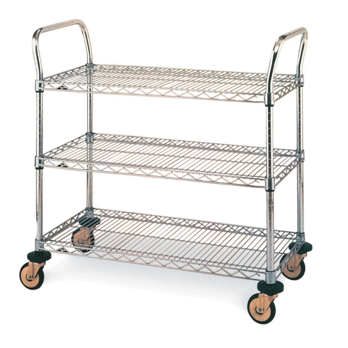 Standard-Duty Utility Cart With Wire Shelves, Chrome Plated, 18" x 39" x 36", 375 lbs. Capacity Distribution Industrielle GC