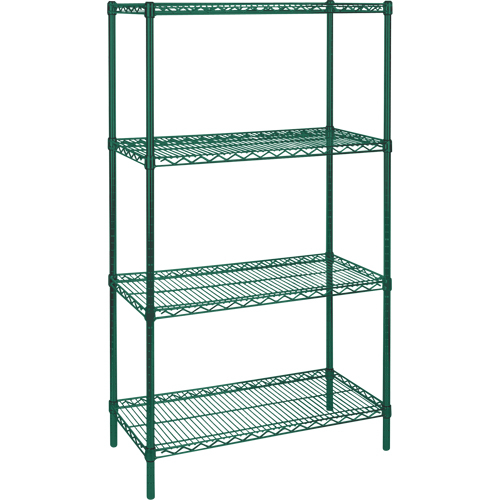 &eacute;tag&egrave;res robustes en treillis m&eacute;tallique au fini &eacute;poxy vert, 4 Tablettes, 30" la x 63" h x 14" p Distribution Industrielle GC