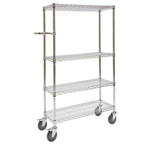 Chariots &agrave; pousser, Chrom&eacute;, 30" x 60" x 14", Capacit&eacute; 800 lb Distribution Industrielle GC