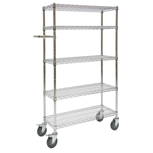 Chariots &agrave; pousser, Chrom&eacute;, 30' x 60" x 14", Capacit&eacute; 800 lb Distribution Industrielle GC