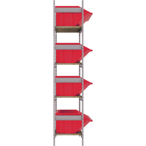 Wide Span Shelving with Jumbo Plastic Bins, Steel, Boltless, 800 lbs. Capacity, 66" W x 72" H x 18" D Distribution Industrielle GC