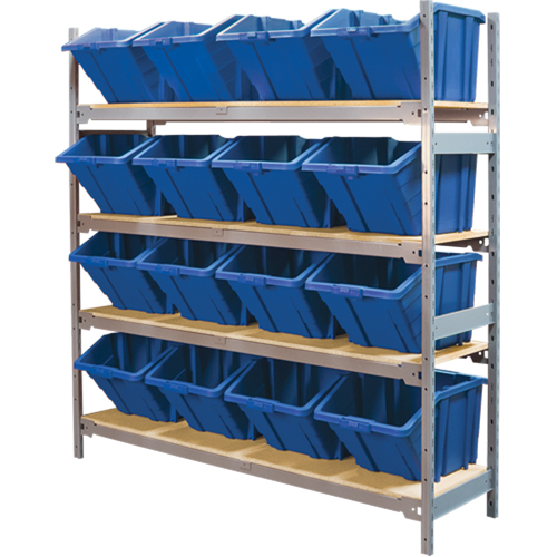 &eacute;tag&egrave;res larges avec bacs g&eacute;ants en plastique, Acier, Sans boulons, Capacit&eacute; 800 lb, 66" la x 72" h x 18" p Distribution Industrielle GC