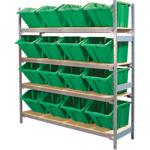 &eacute;tag&egrave;res larges avec bacs g&eacute;ants en plastique, Acier, Sans boulons, Capacit&eacute; 800 lb, 66" la x 72" h x 18" p Distribution Industrielle GC