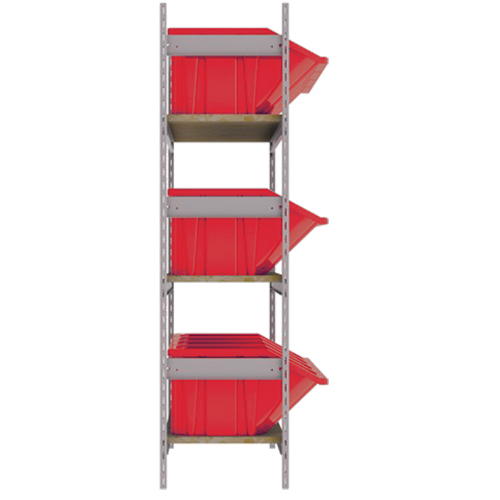 Wide Span Shelving with Jumbo Plastic Bins, Steel, Boltless, 800 lbs. Capacity, 66" W x 60" H x 18" D Distribution Industrielle GC