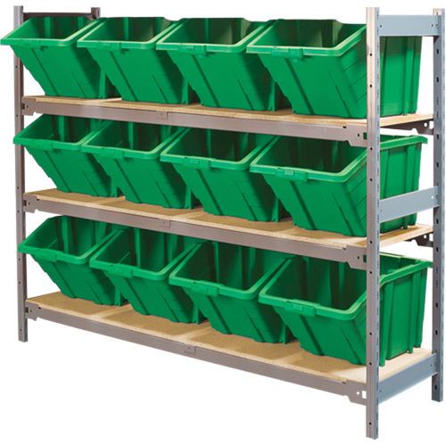 &eacute;tag&egrave;res larges avec bacs g&eacute;ants en plastique, Acier, Sans boulons, Capacit&eacute; 800 lb, 66" la x 60" h x 18" p Distribution Industrielle GC