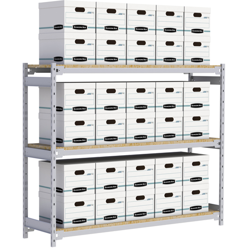 Wide Span Record Storage Shelving, Steel, 3 Shelves, 72" W x 18" D x 60" H Distribution Industrielle GC