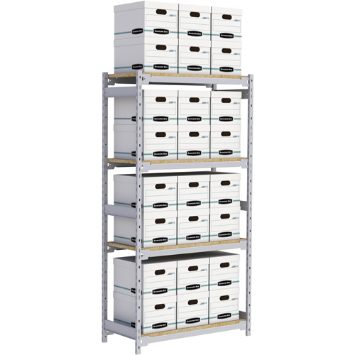 Wide Span Record Storage Shelving, Steel, 4 Shelves, 42" W x 18" D x 84" H Distribution Industrielle GC
