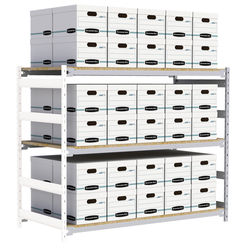 &eacute;tag&egrave;re-classeur de grande largeur, Acier, 3 Tablettes, 72" la x 32" p x 60" h, Ensemble Ajout Distribution Industrielle GC