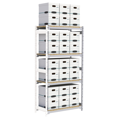 Wide Span Record Storage Shelving, Steel, 4 Shelves, 42" W x 18" D x 84" H, Add-On Kit Distribution Industrielle GC