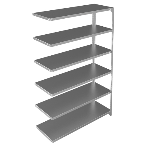Shelving Unit, Galvanized Steel, Slotted Angle, 275 lbs. Capacity, 48" W x 72" H x 18" D Distribution Industrielle GC