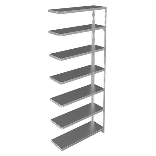 Shelving Unit, Galvanized Steel, Slotted Angle, 400 lbs. Capacity, 36" W x 84" H x 12" D Distribution Industrielle GC