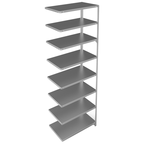 Shelving Unit, Galvanized Steel, Slotted Angle, 400 lbs. Capacity, 36" W x 96" H x 18" D Distribution Industrielle GC